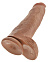 Реалистичный фаллос на присоске 12 Cock with Balls, 24 см, загорелый