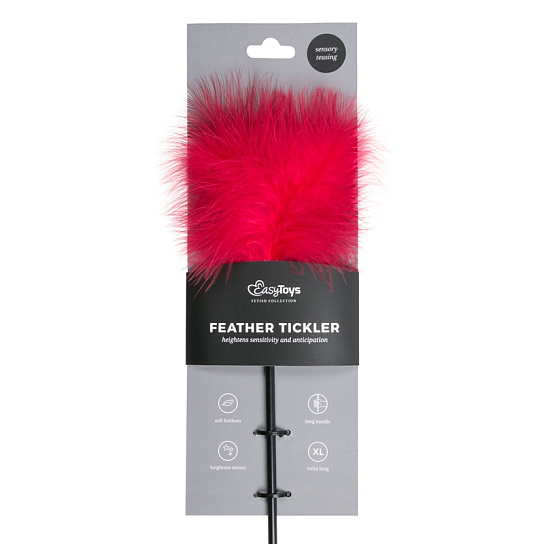 Щекоталка для тиклинга Easytoys Feather, красная Щекоталка для тиклинга Easytoys Feather, красная