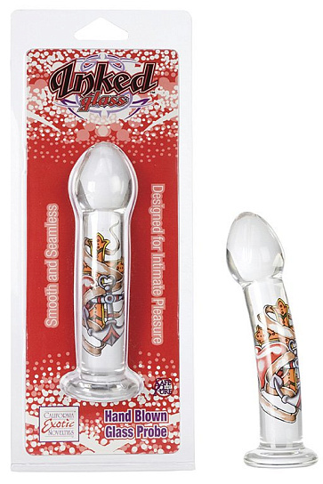 Анальная пробка INKED GLASS с основанием