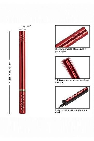 Ультратонкий вибромассажер Hidden Pleasures, красный