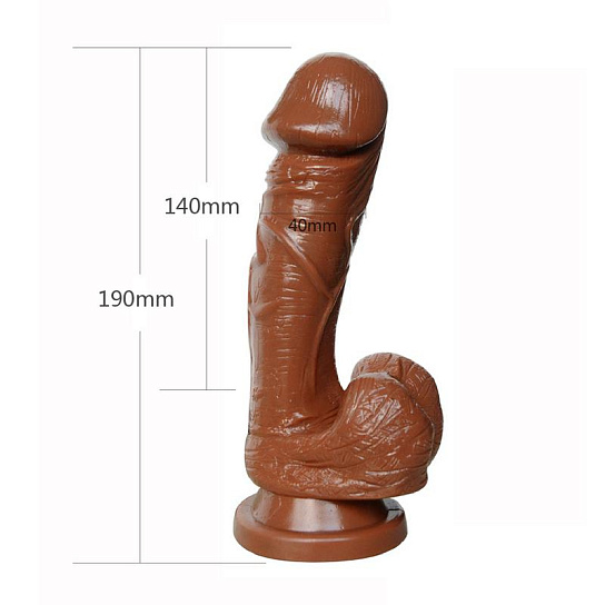 Реалистичный фаллоимитатор Big Glans Dong, коричневый