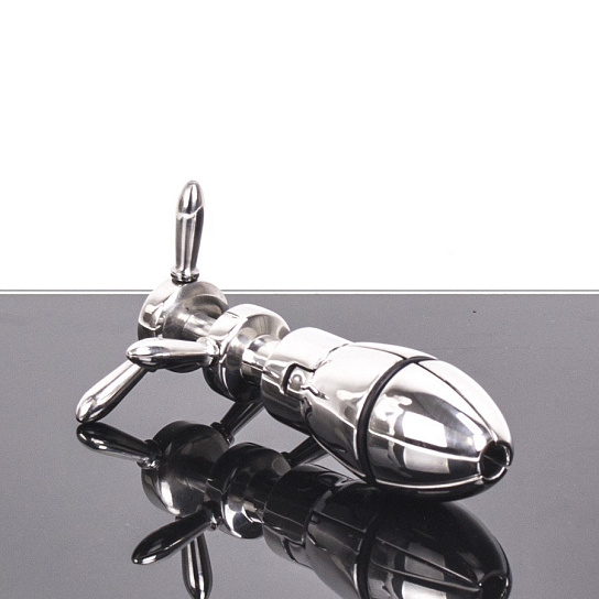 Анальный плаг Deluxe locking Plug 4.0 металлический, 16 см