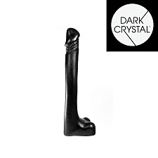 Реалистичный длинный дилдо с мошонкой Dark Crystal Black, 24 см