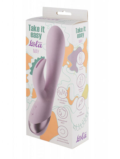 Вибратор-кролик Lola Games Take It Easy May 2 мотора, перисковый