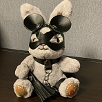 Подарочный бдсм-зайчик BDSM-Арсенал в маске мышки серый, мини-размер