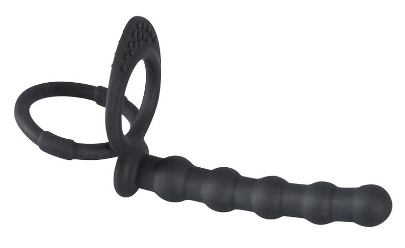 Насадка для двойного проникновения Black Velvets Cock&Ball ring