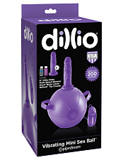 Надувной мяч с фаллосом и вибрацией Dillio Vibrating Mini Sex Ball, фиолетовый