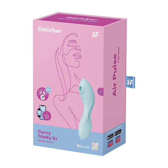 Вакуумно-волновой вибратор Satisfyer Curvy Trinity 5, голубой