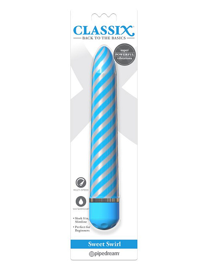 Вибратор-жезл Classix Sweet Swirl, голубой