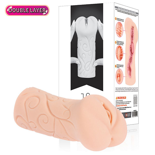 Крупный мастурбатор с узорами и рельефной точкой G