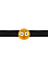 Кляп Shock Emoji с черными лентами с регулировкой размера