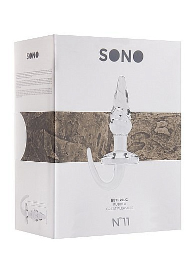 Пробка анальная Sono №11 с гибкой ручкой и ограничителем, прозрачная