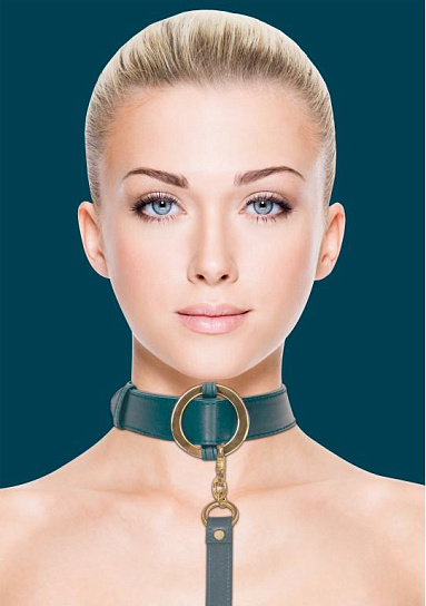 Набор ошейник + поводок Shots Media Ouch Collar With Leash, зеленый
