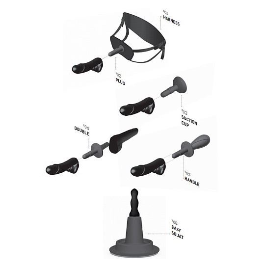 Фаллическая насадка для Vac-U-Lock HUNG System Toys Winky 27,5 см