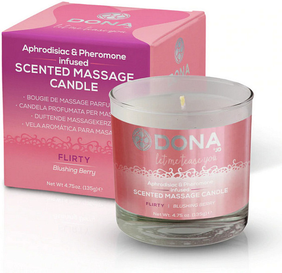 Массажная свеча с ароматом ягод Flirty Blushing Berry, 135 мл