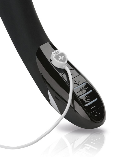 Чёрный вибромассажер с электростимуляцией Daring Danny