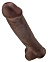 Реалистичный фаллоимитатор-гигант King Cock темно-коричневый 34,3 см