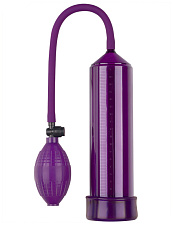 Вакуумная помпа для увеличения члена Eroticon PUMP X1 с грушей, 23 см, фиолетовая