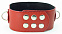 Красный кожаный ошейник с короткими шипами