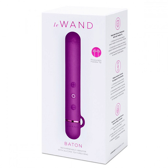 Силиконовый мини-вибратор Le Wand Baton, вишневый
