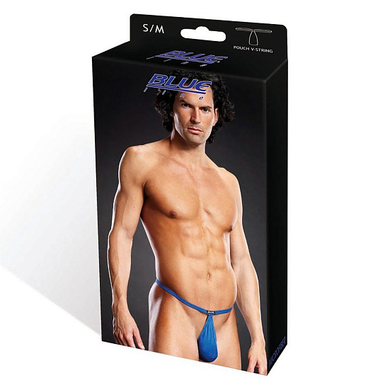 Открытые мужские стринги BlueLine голубые, L/XL