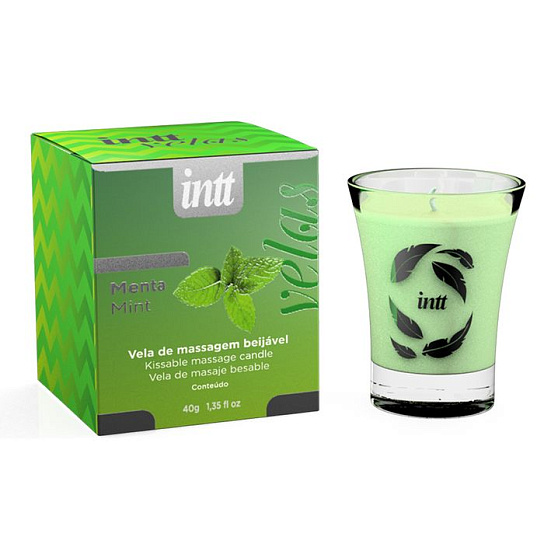 Массажная аромасвеча Intt Kissable Candle, мята, 40 г