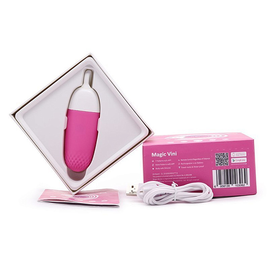 Виброяйцо с приложением Magic Motion Magic Vini, розовое