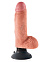 Вибратор King Cock 7 Vibrating Cock with Balls Flesh, 13 см