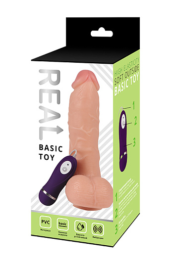 Фаллоимитатор - вибратор REAL с пультом управления, 17 см