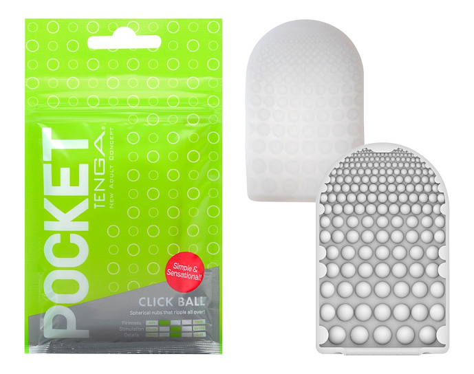 Карманный мастурбатор Tenga Pocket Click Ball с рельефом из шариков