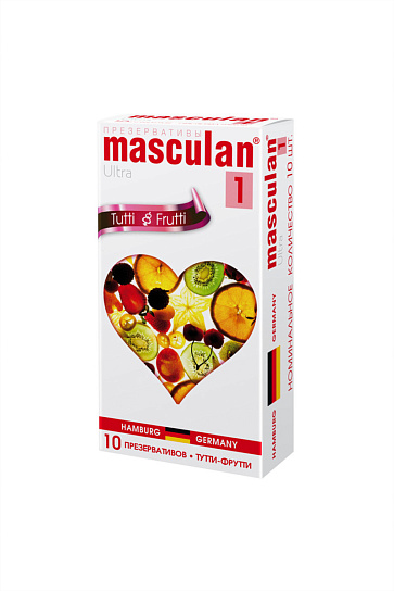 Презервативы MASCULAN ULTRA 1 с ароматом ТУТТИ-ФРУТТИ, 10 шт