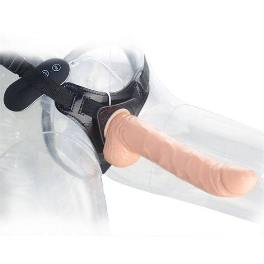 Страпон 10 Function Vibration 8" имеет 10 режимов вибрации 16,5 см, телесный