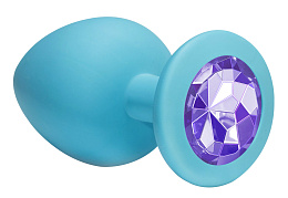 Малая анальная пробка Lola Toys Cutie Large со светло-фиолетовым кристаллом