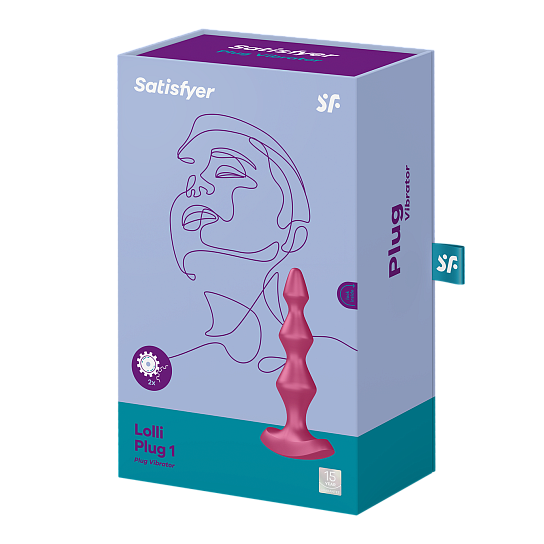 Анальная пробка с вибрацией Satisfyer Lolli Plug 1, бордо