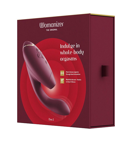 Клиторальный стимулятор Womanizer Duo 2, бордовый