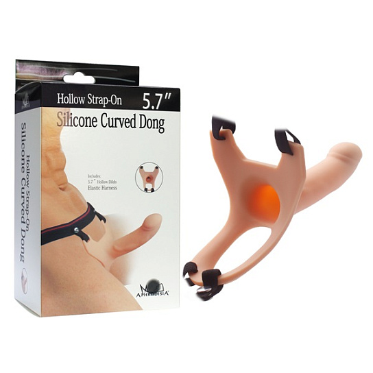 Страпон с насадкой из силикона 14.5 см, телесный