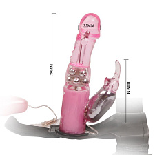 Женский страпон с насадкой Baile со стимулятором клитора, 12 см
