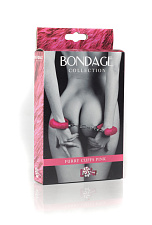 Наручники с мехом Bondage Furry Cuffs, розовые