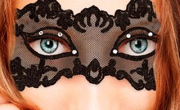 Открытая ажурная черная маска на глаза Lingerie Mask, Adrien Lastic