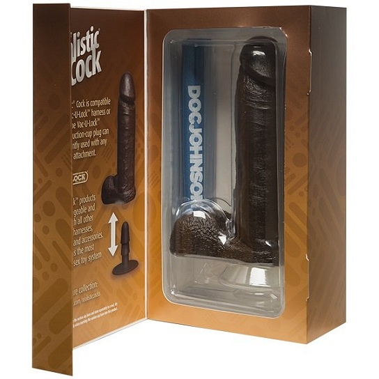 Фаллоимитатор реалистик на присоске с мошонкой 18,5 см