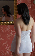 Сексуальная ночная сорочка MARYLIN с открытой спиной SoftLine белая, XXL