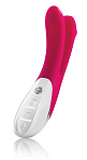 Вибратор с электростимулятором BON APARTE с дополнительным отростком, розовый