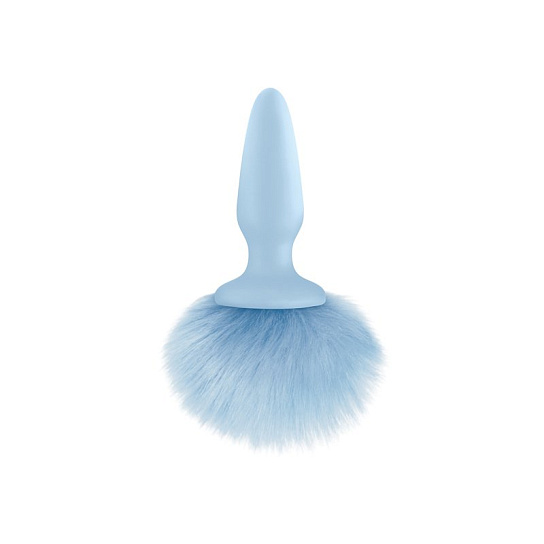 Анальная пробка с заячьим хвостиком Bunny Tails, голубая