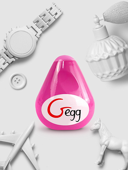 Мастурбатор в форме яйца с рельефом Gvibe Gegg, розовый