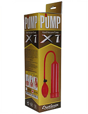 Вакуумная помпа для увеличения члена Eroticon PUMP X1 с грушей, 23 см, красная