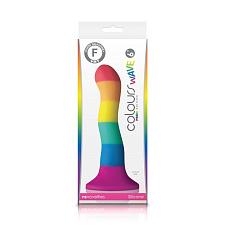 Радужный фаллоимитатор волнистый Colours - Pride Edition - 6 Wave Dildo, 16 см