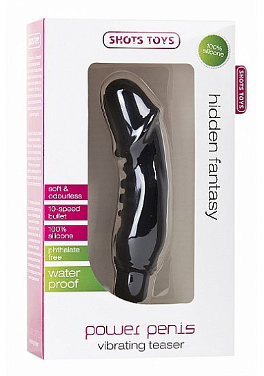 Вибратор с нежной поверхностью POWER PENIS, черный