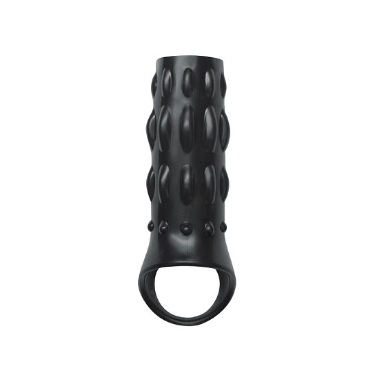 Power Cage Black насадка на пенис с бугристыми выпуклостями, черная