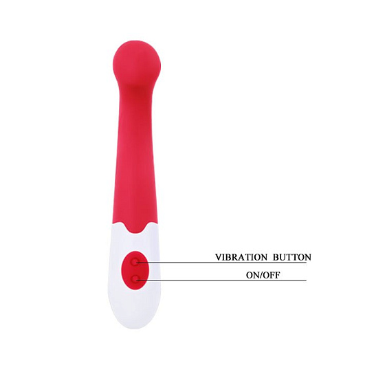 Розово-красный вибратор необычной формы с тупой головкой Charles