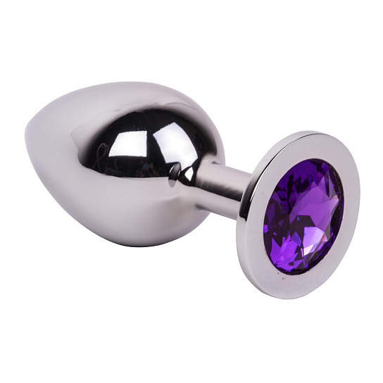 Большой плаг из стали с фиолетовым кристаллом